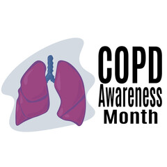 COPD Awareness Month, idea for a poster, banner, flyer or postcard on a medical theme