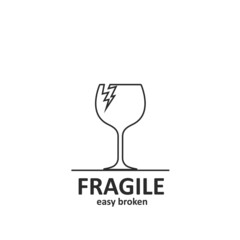 fragile sign  icon vector illustration design template