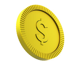 gold coin isolated on white