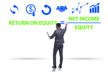 Businessman in return on equity concept