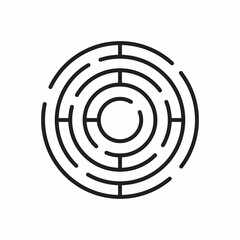 Round maze labyrinth icon line style