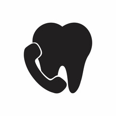 Dental Call Icon. Making appointment with dentist icon. Calling to dental clinic symbol. Call and contact sign. Dental service information call center