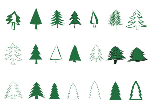 christmas trees set