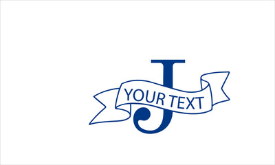 J Alphabet Banner abstract monogram vector logo template