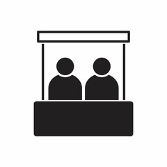 Promo stand icon. Sales booth icon.
