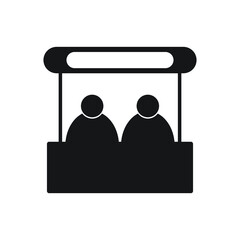 Flat icon promo stand isolated on white background