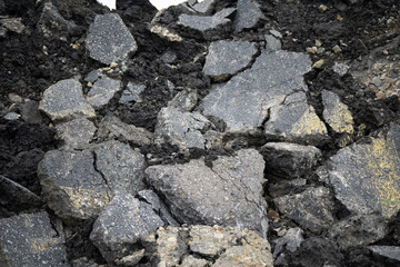 Pile of broken asphalt