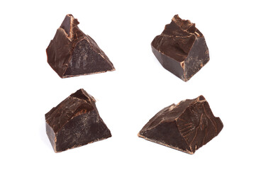 Broken chocolate pieces set