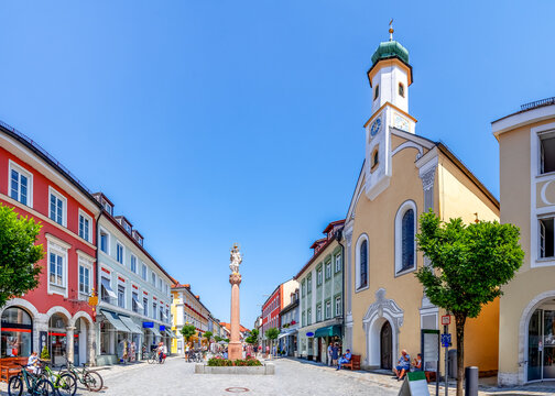 Kirche, Untermarkt, Murnau am Staffelsee, Bayern, Deutschland 