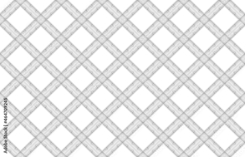 Poster 3d rendering. seamless modern light gray square grid pattern wall background.