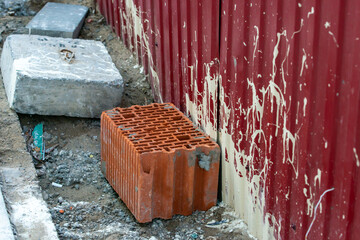 construction debris left by workers