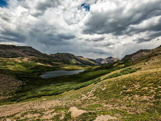 Obraz premium The Cataract Lake on the 485 mile Colorado Trail, near Lake City, Colorado