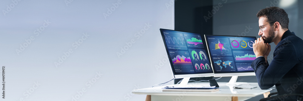 Poster KPI Business Analytics Data Dashboard. Analyst