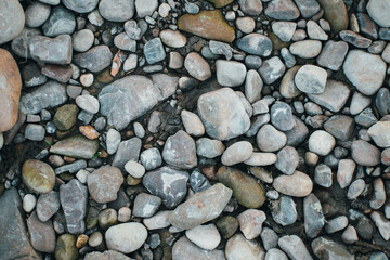 stone beach. stones on the shore