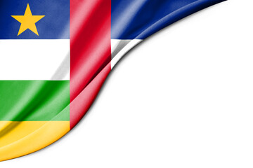 Central African Republic flag. 3d illustration. with white background space for text.