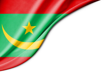 Mauritania flag. 3d illustration. with white background space for text.