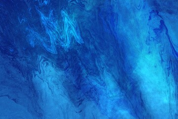 Fototapeta na wymiar deep blue background with color layers and water stream, minimalistic design with watercolor swirls and splashes, turquoise fluid art 