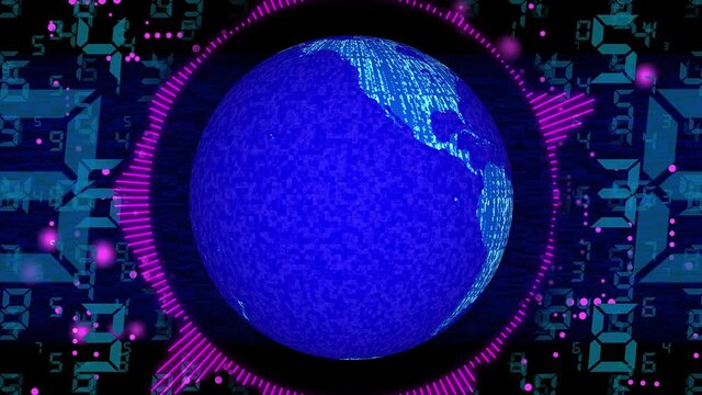 Abstract futuristic background technological Earth globe concept