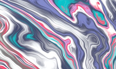 Abstract marble background in black, white, turquoise, pink and blue color