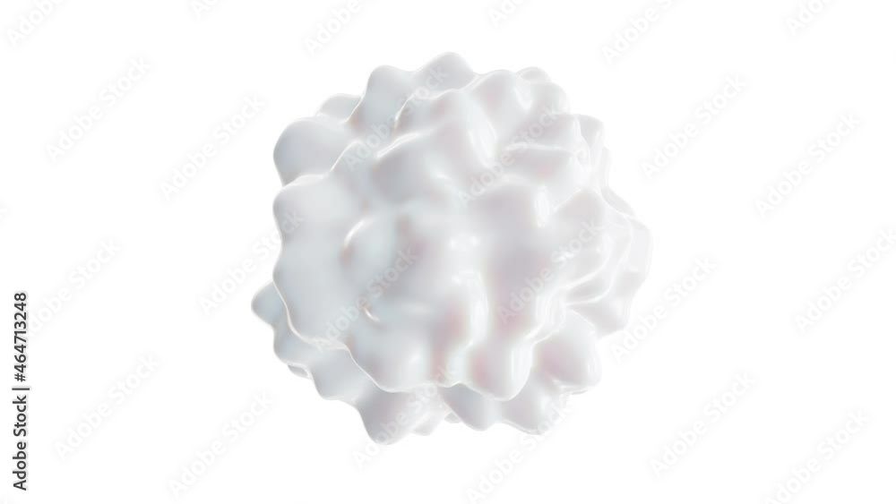 Aufkleber seamless looping 3d animation of the abstract morphing creamy milky white form rendered in uhd with 