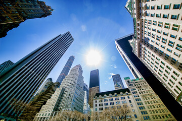 Fototapeta na wymiar Sunny Day in Midtown Manhattan, New York