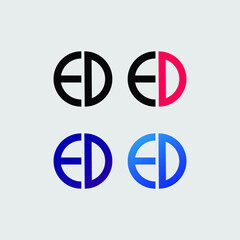 ED letter logo vector template Creative modern shape colorful monogram Circle logo company logo ED logo
