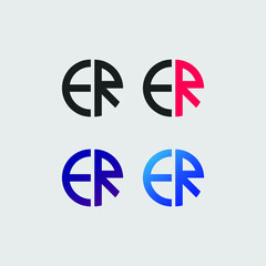 ER letter logo vector template Creative modern shape colorful monogram Circle logo company logo ER logo
