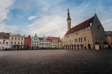 Fototapeta premium Tallinn Town Hall Square - Tallinn, Estonia
