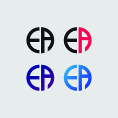 EA initial letter logo vector template | Creative modern monogram Circle logo company business logo icon
