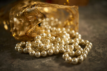 Assorted retro jewelry, vintage bijou, beads