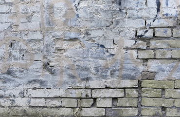 Abstract background of distressed brick wall