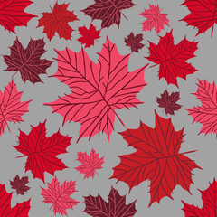 Autumn leaves pattern seamless vector