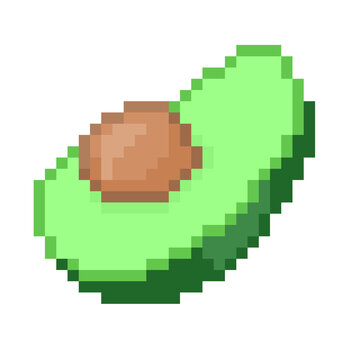 Pixel Illustration of simple abocado