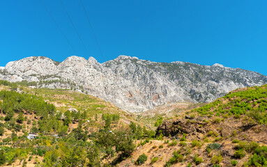 Fototapeta na wymiar Panoramic view of the mountains near Sapadere, Turkey.