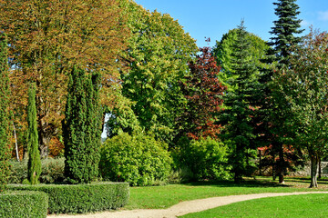 Les Mureaux, France - october 13 2017 : Marronniers park