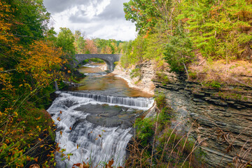 Upper Taughannock Falls in Taughannock Falls State Park.New York.USA