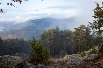 tops of mountain landscape in Europe Greece Taygetus