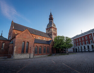 Fototapeta na wymiar Riga Cathedral at Dome Square - Riga, Latvia