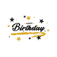 Happy birthday hand lettering design