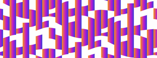 Vector seamless pattern. Abstract geometric design with colorful stripes.