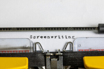Screenwriter written on an old typewriter