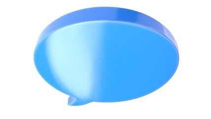 3D illustration of blue text message balloon isolated on white