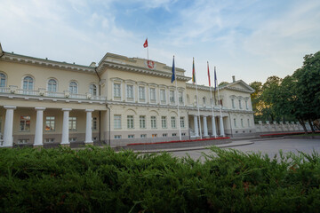 Fototapeta na wymiar Presidential Palace official office and residence of the President of Lithuania - Vilnius, Lithuania