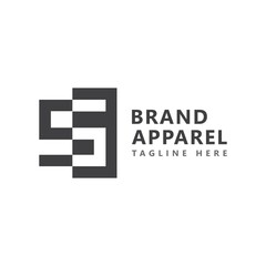 Initial Letter S Logo. Gray and White Letter S Inside Square Shape Isolated on White Background. Flat Design Vector Icon Template Elemen