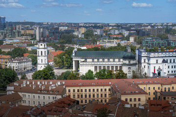 Fototapeta na wymiar Aerial view of Vilnius Cathedral - Vilnius, Lithuania