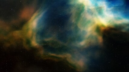 Nebula in space, science fiction wallpaper, stars and galaxy, 3d illustration