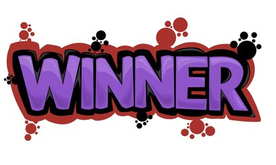 WINNER writing graffiti design on a white background