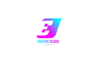 Obraz premium pink E alphabet letter logo icon. Design for company and business