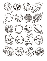 collection of cute planets