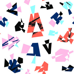 White Geometrical Seamless Pattern. Vector Illustration of Abstract Background.